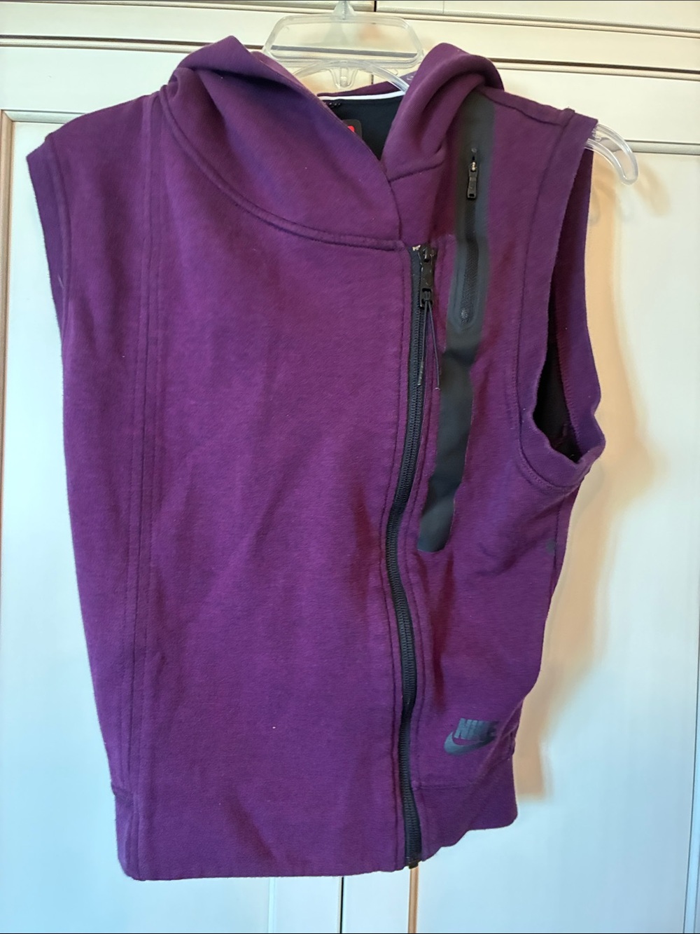 Nike Purple Sleeveless Hooded Zip Vest